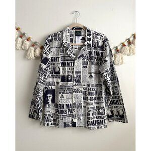 Pottery Barn Teen Harry Potter Daily Prophet Graphic Pajama Top 100% Cotton L